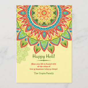 Invitation Jaune Happy Holi