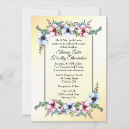 Invitation Jaune Mariage Florale