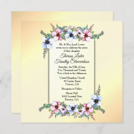 Invitation Jaune Mariage Florale
