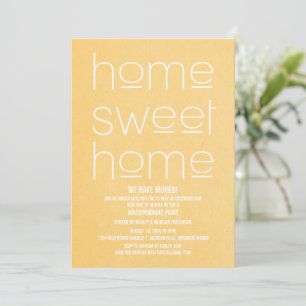 Invitation Jaune moderne Sweet Home Fête de chauffage domesti