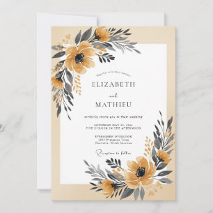 Invitation Jaune Moutarde Sérénité Mariage Automnal