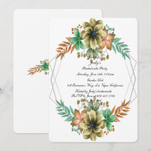 Invitation Jaune Orange Aquarelle Florale Bachelorette