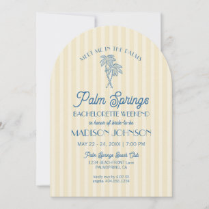 Invitation Jaune Palm Spring Pastel Beach Bachelorte Party