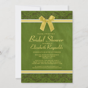 Invitation Jaune Vert Pays Dentelle Nuptiale Douche Invitatio