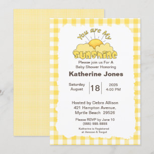 Invitation Jaune Vous Êtes Mon Baby shower Soleil