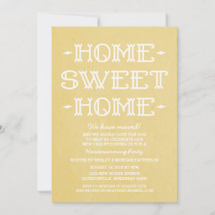 Invitation Jaune Whimsical sucré maison Fête de réchauffement