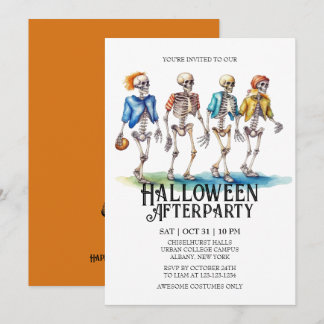 Invitation Jaunty Skeleton adolescent Football Halloween Part