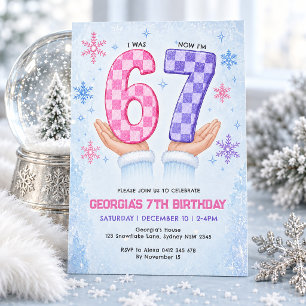 Invitation J'avais 6 ans maintenant j'ai 7 ans : Flocon de ne