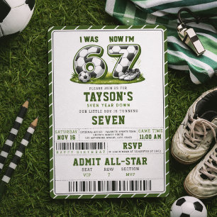 Invitation J'avais 6 ans, maintenant j'ai 7 ans Football Anni