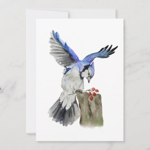 Invitation Jay bleu d'oiseau de la forêt