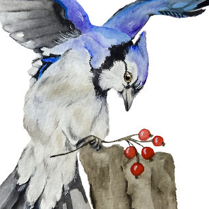 Invitation Jay bleu d'oiseau de la forêt
