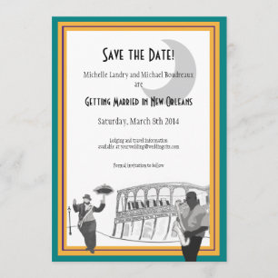 Invitation Jazz de la Nouvelle-Orléans Sauvegarder la date (t