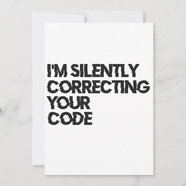 Invitation Je corrige silencieusement votre code Drôle Progra (Devant)