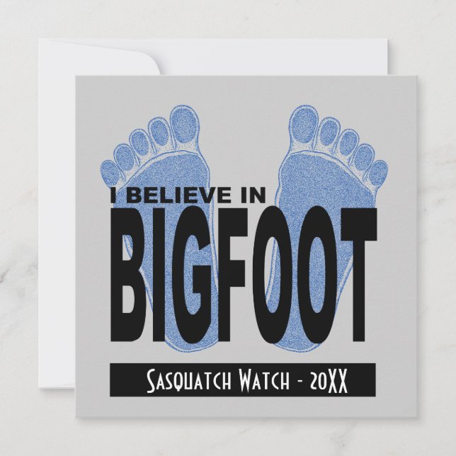 Invitation Je crois en Bigfoot (Devant)