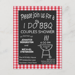 Invitation Je fais BBQ Chalkboard Couples Douche
