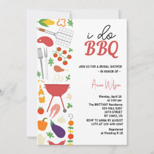 Invitation Je fais BBQ couples douche fiançailles nuptiale Ma
