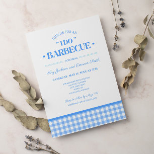 Invitation Je fais BBQ Marine Blue Mariage Engagement Party