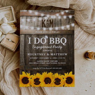 Invitation Je FAIS BBQ Russe Engagement Party Tournesol