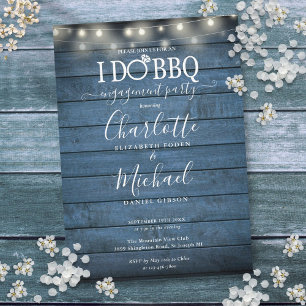 Invitation Je fais des lumières de chaîne en bois rustique BB
