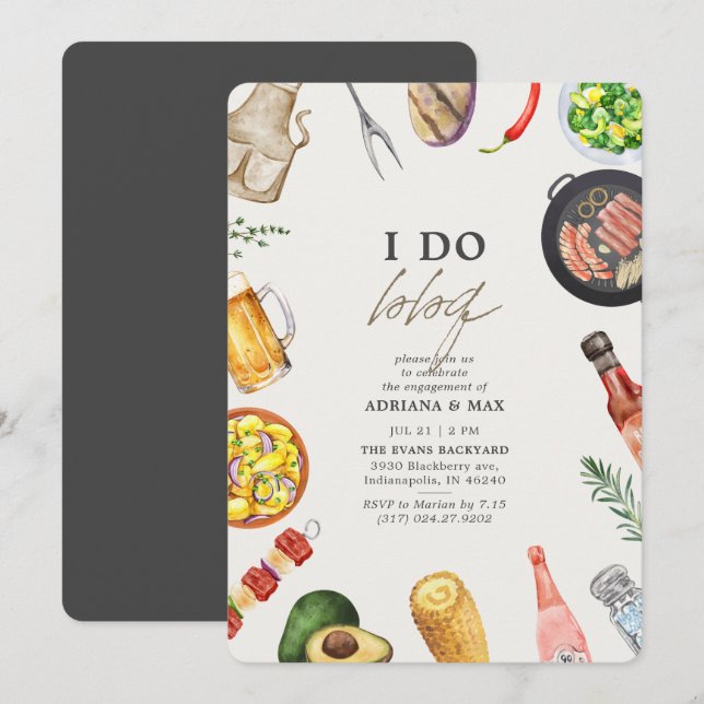 Invitation Je fais partie de l'engagement BBQ (Devant / Derrière)