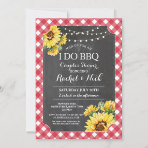 Invitation Je fais un BBQ pour une fête de couples Fleurs de 