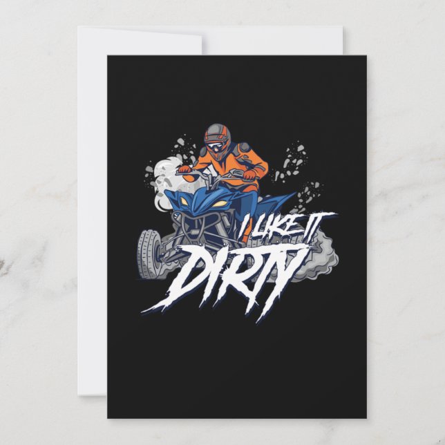 Invitation Je L'Aime Dirty Quad Racing VTT Rider Offroad Cade (Devant)