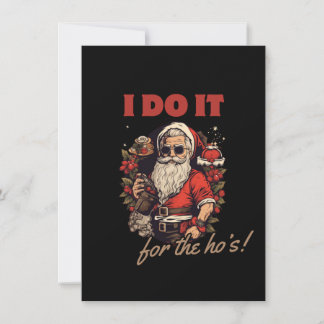 Invitation je le fais pour l'humour de noël amusant, père Noë