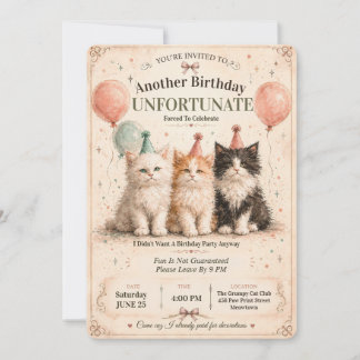 Invitation Je n'aime pas ma fête d'anniversaire