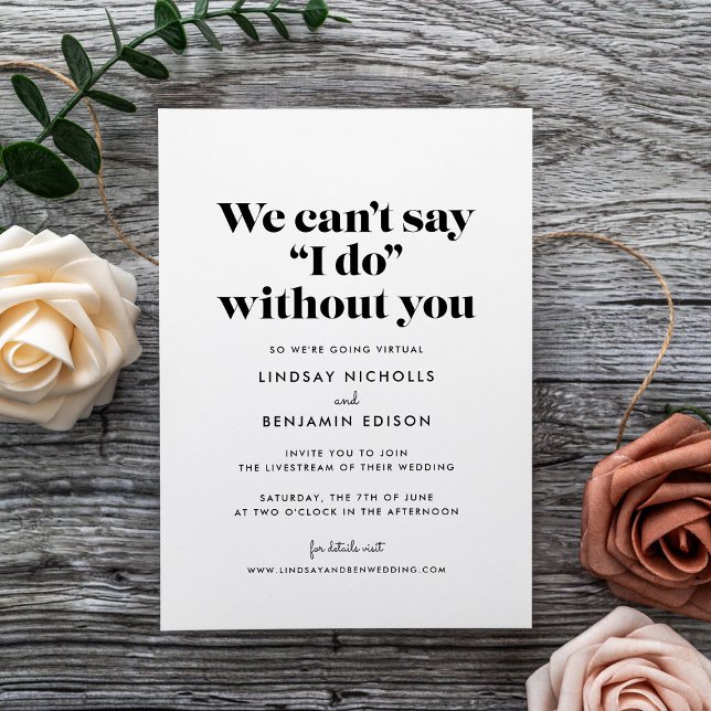 Invitation Je ne peux pas dire que je fais sans vous Mariage  (Créateur téléchargé)