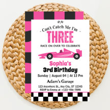 Je ne peux pas m'attraper Pink Race Car Girl 3e an