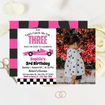 Je ne peux pas m'attraper Pink Race Car Girl 3e an