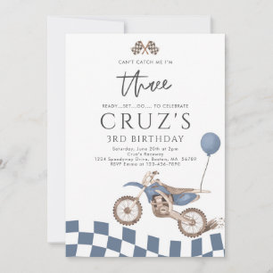 Invitation Je ne peux pas me rattraper Dirt Bike Boy 3e fête 