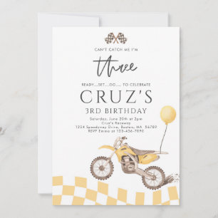 Invitation Je ne peux pas me rattraper Dirt Bike Boy 3e fête 
