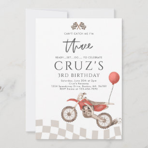 Invitation Je ne peux pas me rattraper Dirt Bike Boy 3e fête 