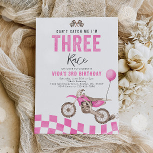 Invitation Je ne peux pas me rattraper Dirt Bike Girl 3e fête