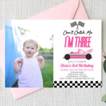 Je ne peux pas me rattraper Pink Race Car 3e fête 