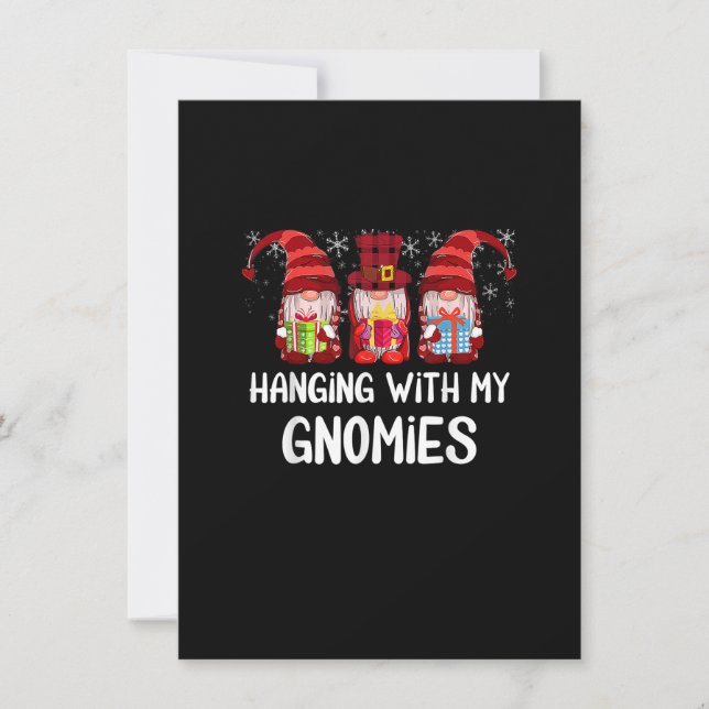 Invitation Je Passe Avec Mes Gnomies Drôle Ami Gnome Christm (Devant)