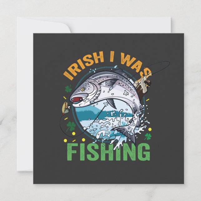 Invitation Je pêchais irlandais Drôle de pêcheur de la Saint- (Devant)