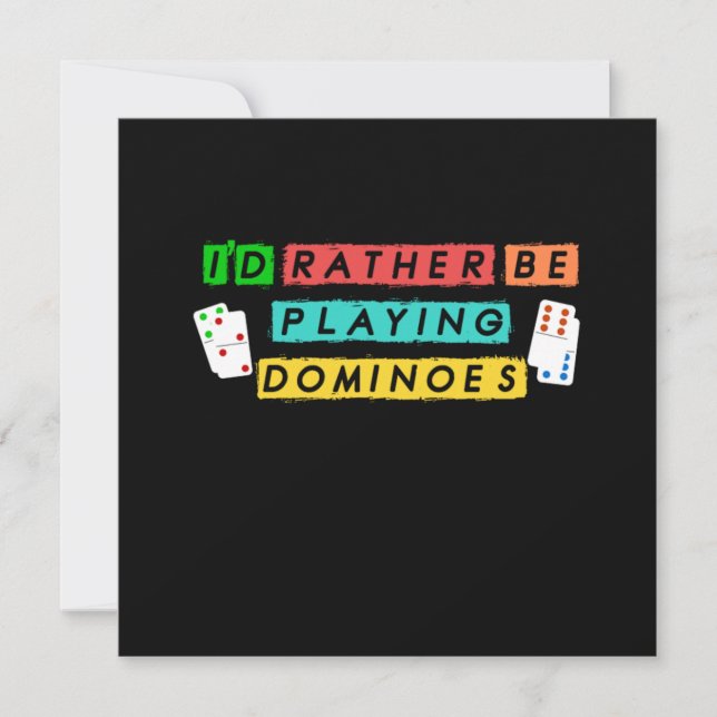 Invitation Je Plais Plutôt Jouer Dominoes Tiles Puzzler Cadea (Devant)