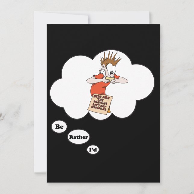 Invitation Je préférerais jouer à Lottery 3 (Devant)