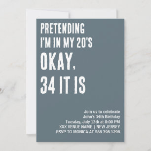 INVITATION JE PRÉTENDS QUE JE SUIS À L'ANNIVERSAIRE AMUSANT D