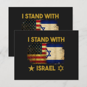 Invitation Je suis avec Israël Drapeau Amérique