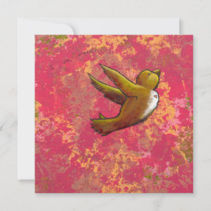 Invitation Je suis courageux - beau joli oiseau amusant avec 