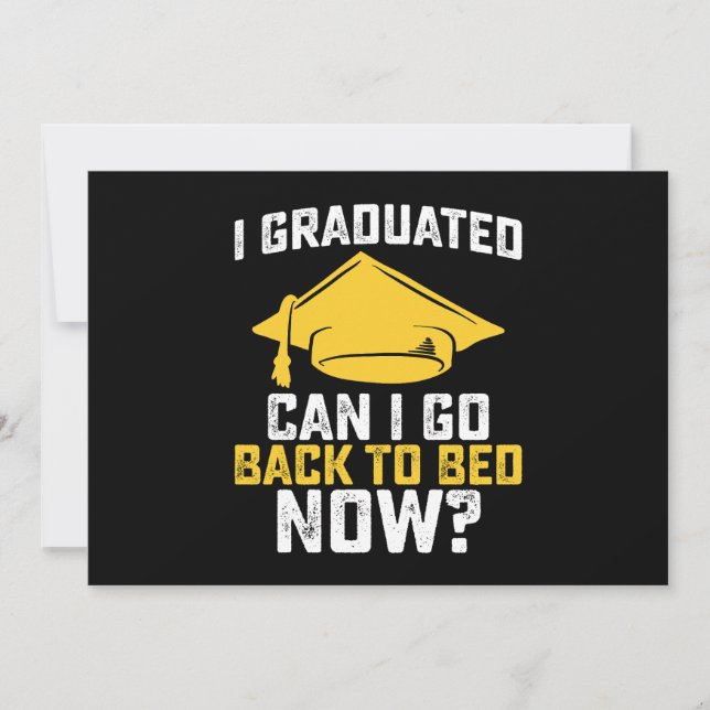 Invitation Je Suis Diplômé Puis-Je Retourner Au Lit Maintenan (Devant)