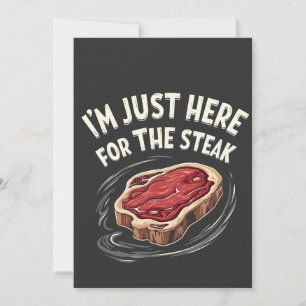 Invitation Je suis juste ici pour les amateurs de viande de b