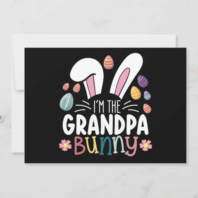 Invitation Je suis La Famille de Pâques Bunny Bunny Grand-Pèr (Devant)