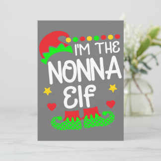 Invitation Je suis le T-shirt de l'Elf Nonna Costume de Noël 