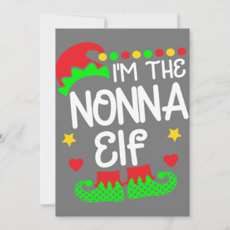 Invitation Je suis le T-shirt de l'elfe Nonna Noël Famille de