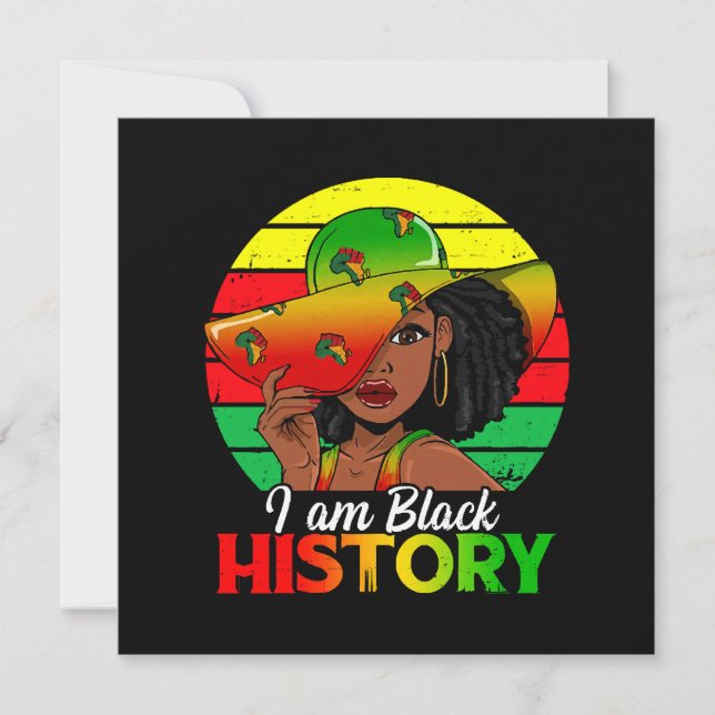Invitation Je Suis Noir Histoire Amérique Africaine (Devant)