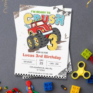 Invitation Je suis prêt à écraser Monster Truck 3e anniversai